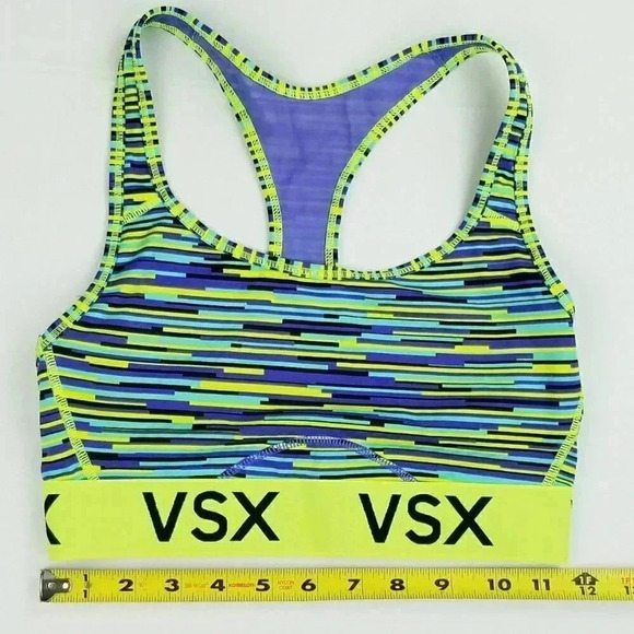 VSX Victoria's Secrets Sz Small Lime Green Striped - Picture 2 of 7
